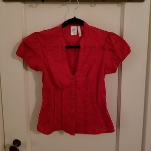 Red Anthropologie Edme & Esyllte top- Size 4 (EUC)